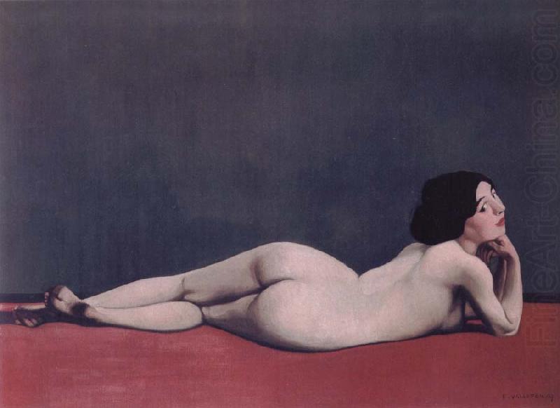 Reclining Nude on a Red Carpet, Felix Vallotton